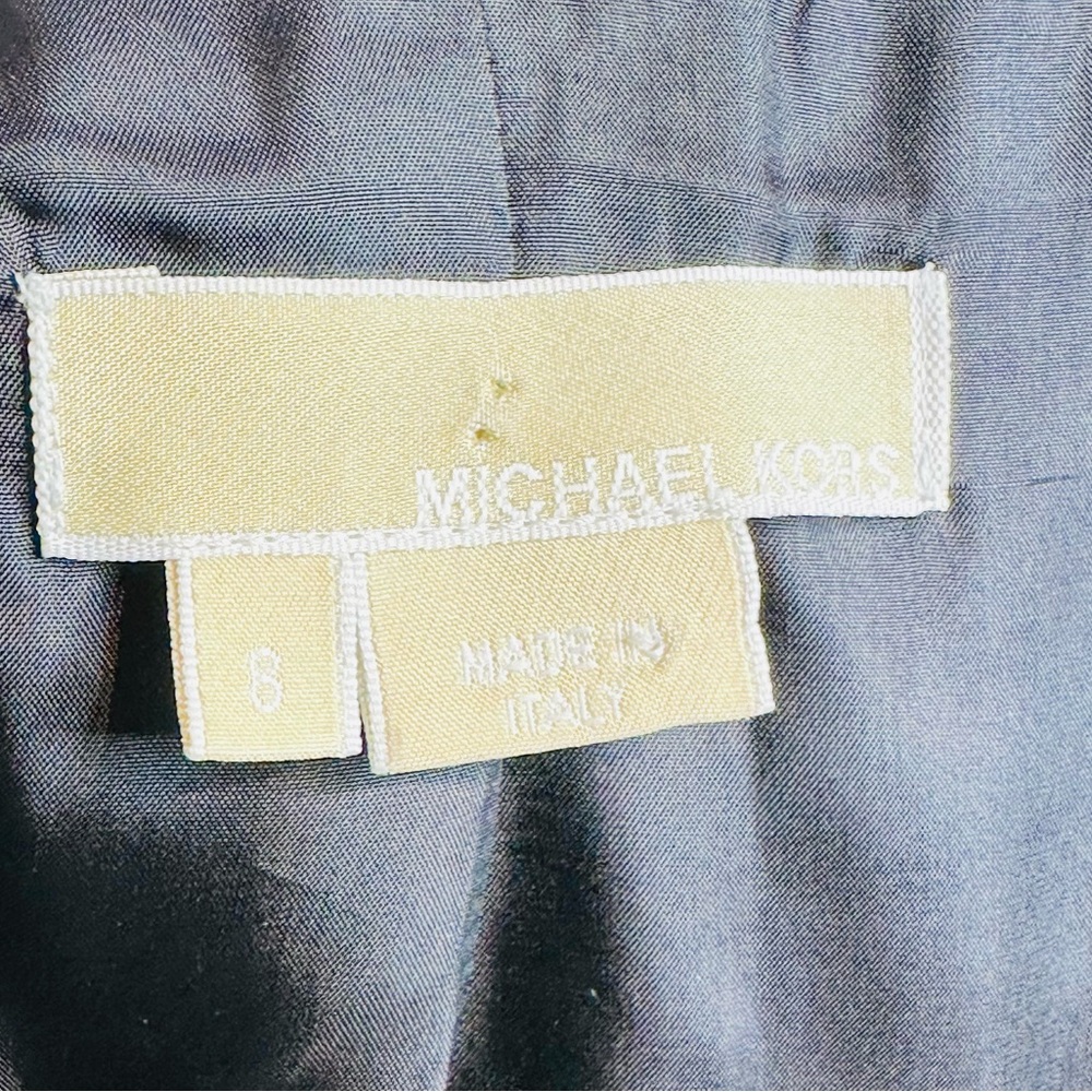 Michael Kors Double Crepe Black Blazer Jacket with White Trim Size 8 - Picture 7 of 10